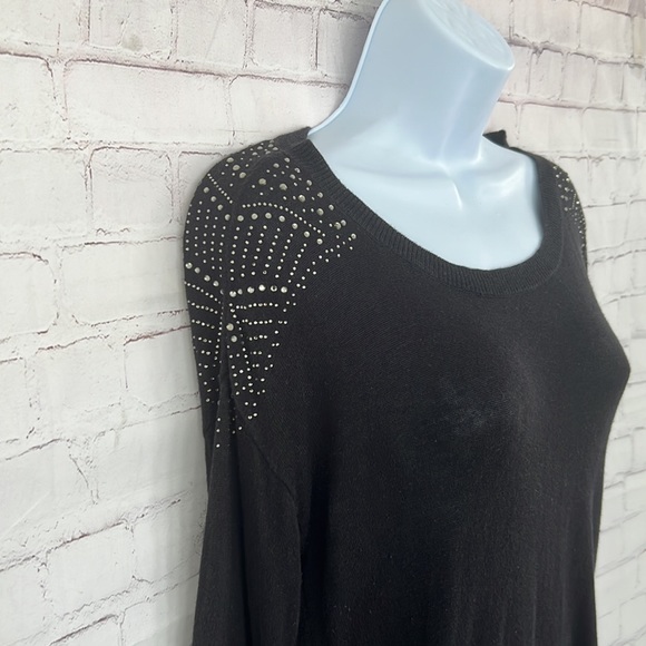 A.N.A A New approach shoulder bling black sweater shirt size medium - Picture 2 of 8